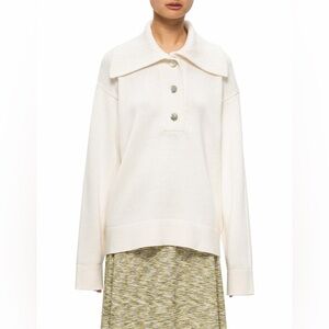 Samsoe Samsoe Hailey Polo Top in Antique White